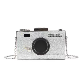 8080 - SILVER CAMERA PURSE