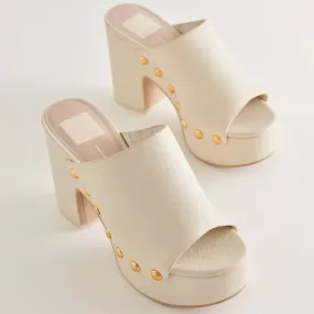 EMOL HEELS OFF WHITE LEATHER