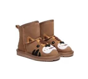 EVERAU Kid Sheepskin Boots Tiger Kids Plus