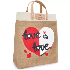 Love is Love Burlap Tote