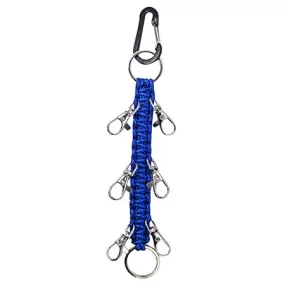 Royal Blue NGIL Glitter Paracord Cheer Hairbow Holder for Backpack, Dance Team Hairbow Keychain with Carabiner