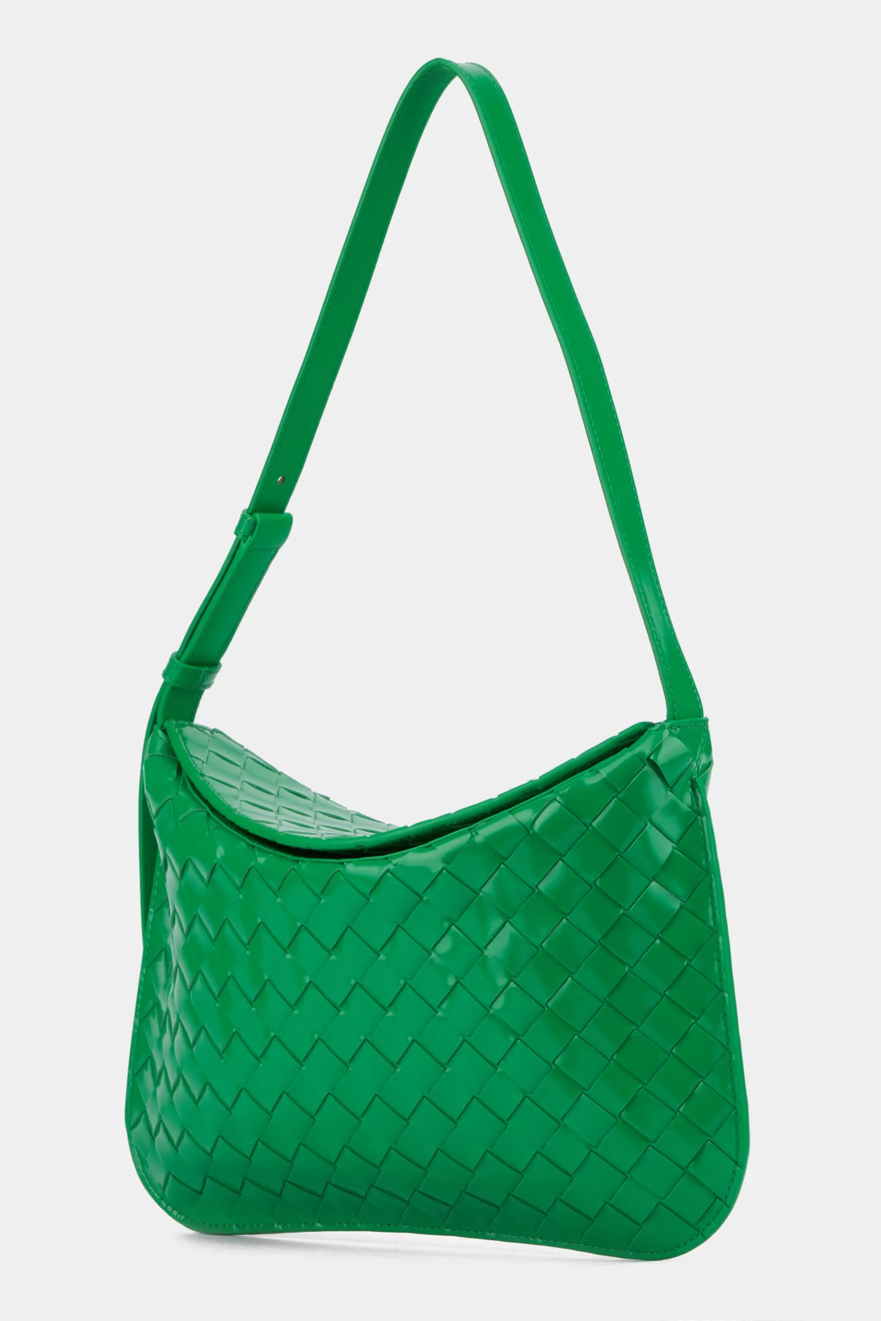 Woven Flap Shoulder Bag